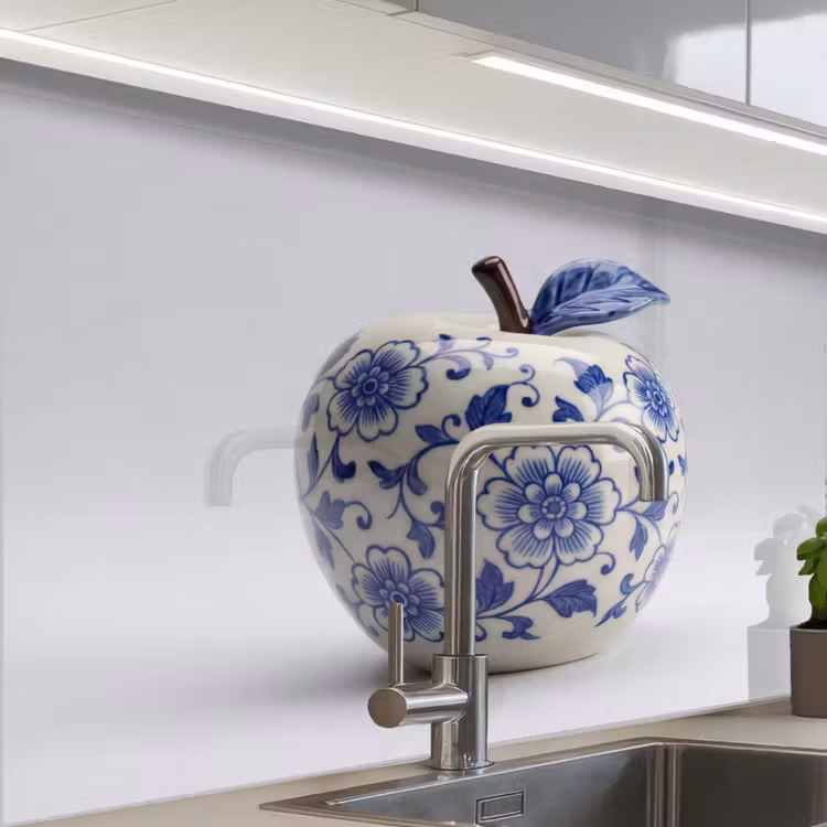 Küchen rückwand - Apfel - Blau - Klassisch — 1