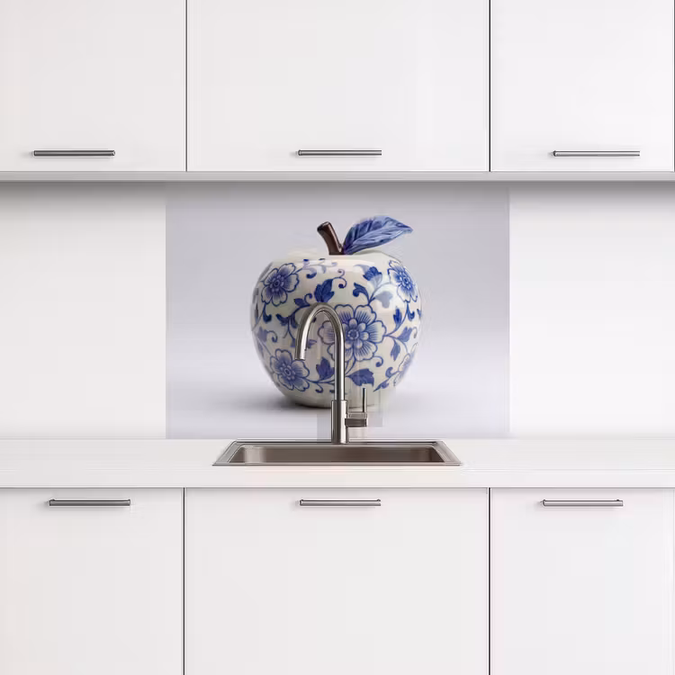 Küchen rückwand - Apfel - Blau - Klassisch — 3