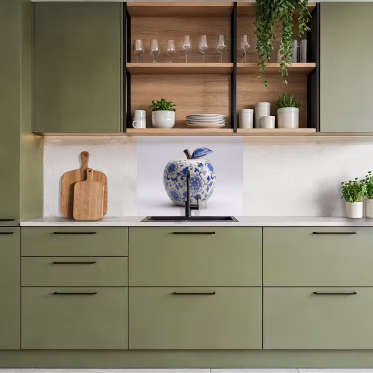 Küchen rückwand - Apfel - Blau - Klassisch — 7