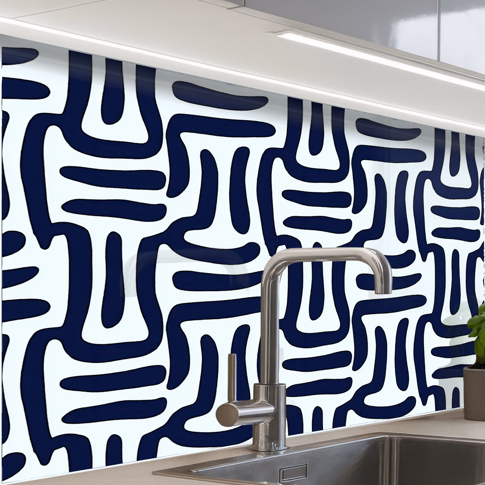 Küchenrückwand - Abstrakt - Modern - Blau — 1