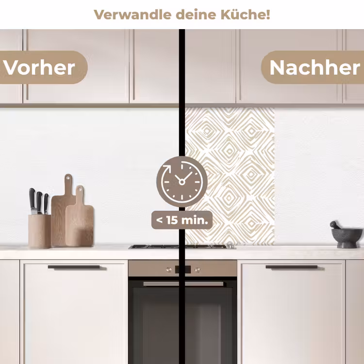 Küchenrückwand - Abstrakt - Kariert - Beige — 2