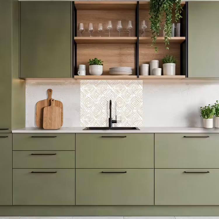 Küchenrückwand - Abstrakt - Kariert - Beige — 7