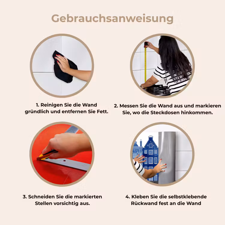 Küchen rückwand - Aquarell - Grachtenhäuser - Delfter Keramik — 8