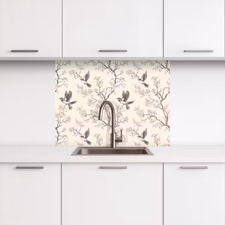 Küchenrückwand - Äste - Vögel - Beige — 3