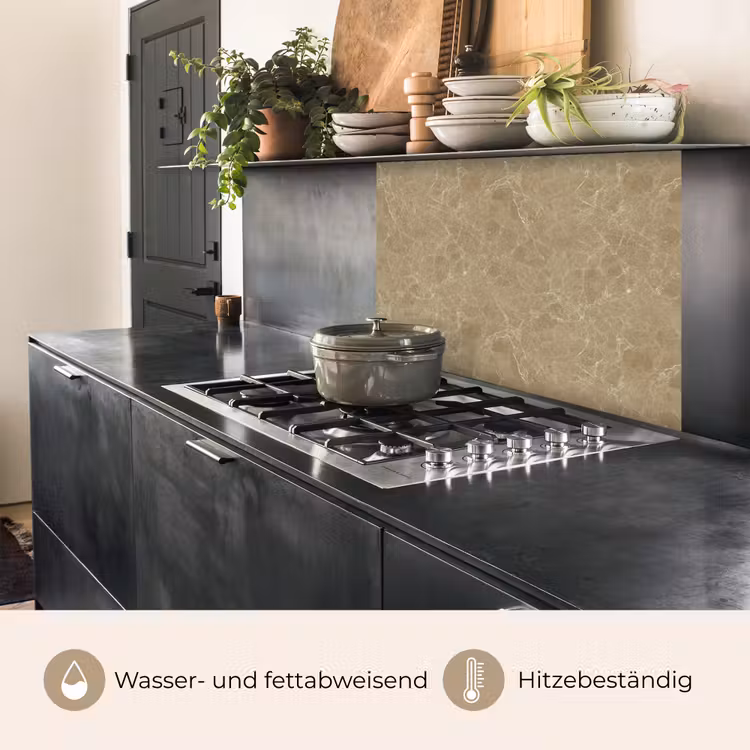 Küchenrückwand - Beige - Marmor - Weiße Adern — 4
