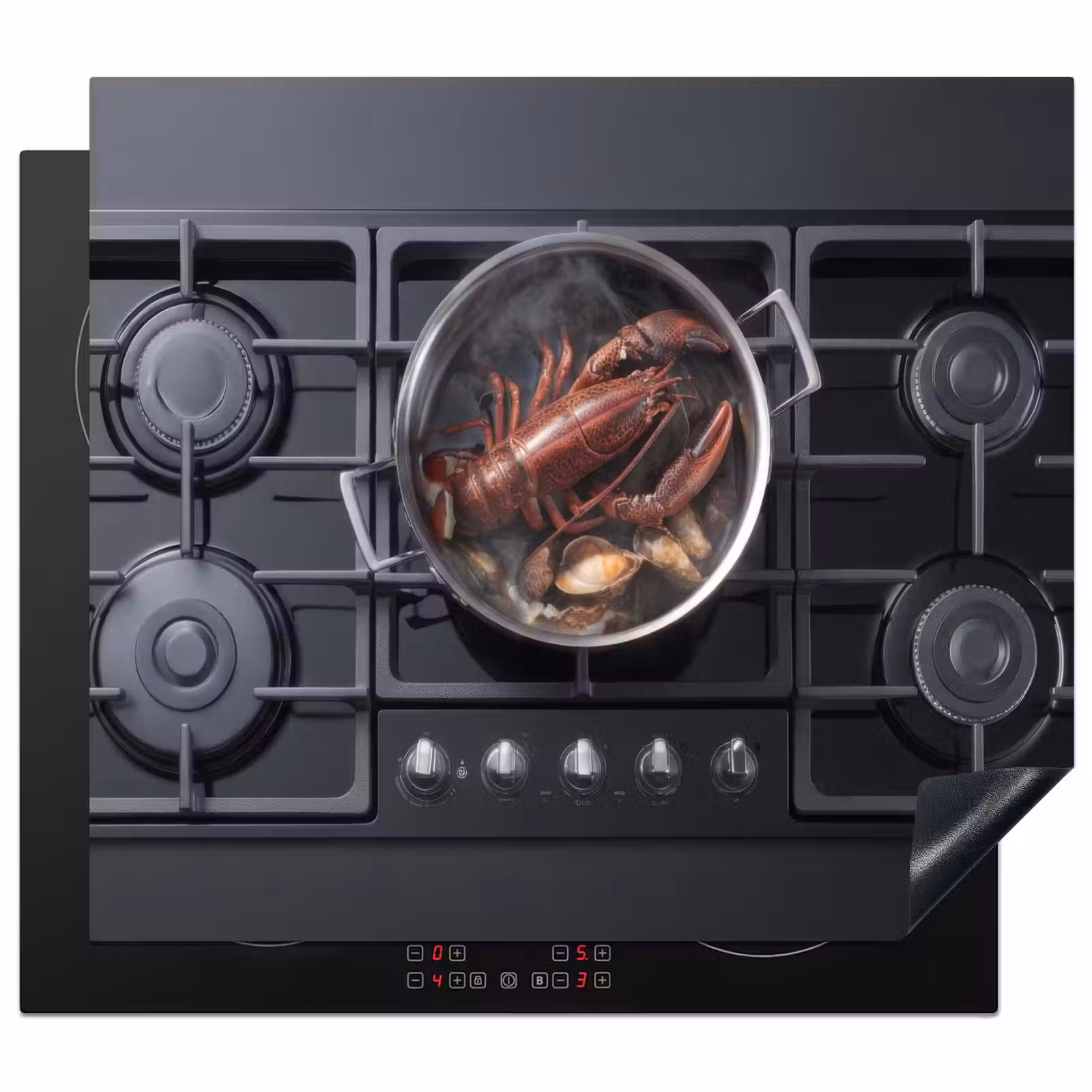 Herdabdeckplatte - Kochen - Hummer - Schwarz — 1
