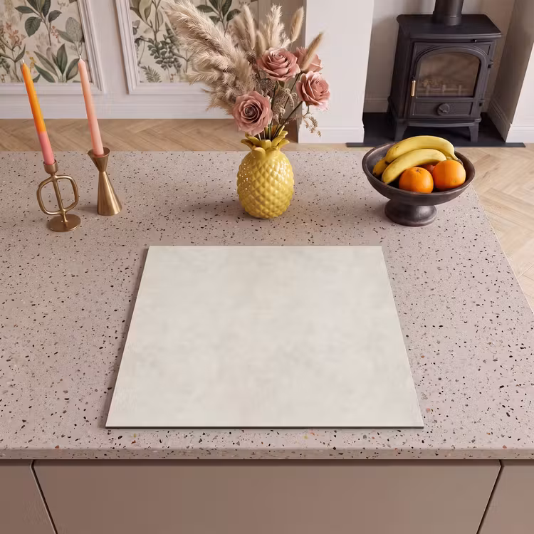 Herdabdeckplatte - Creme - Glatt - Beton — 3