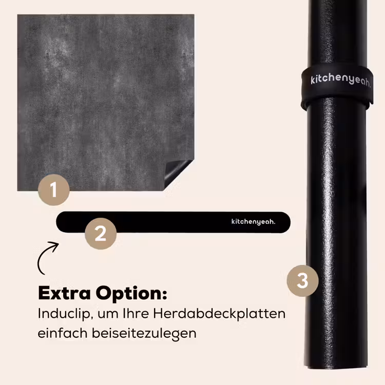 Herdabdeckplatte - Dunkelgrau - Roh - Konkret — 8