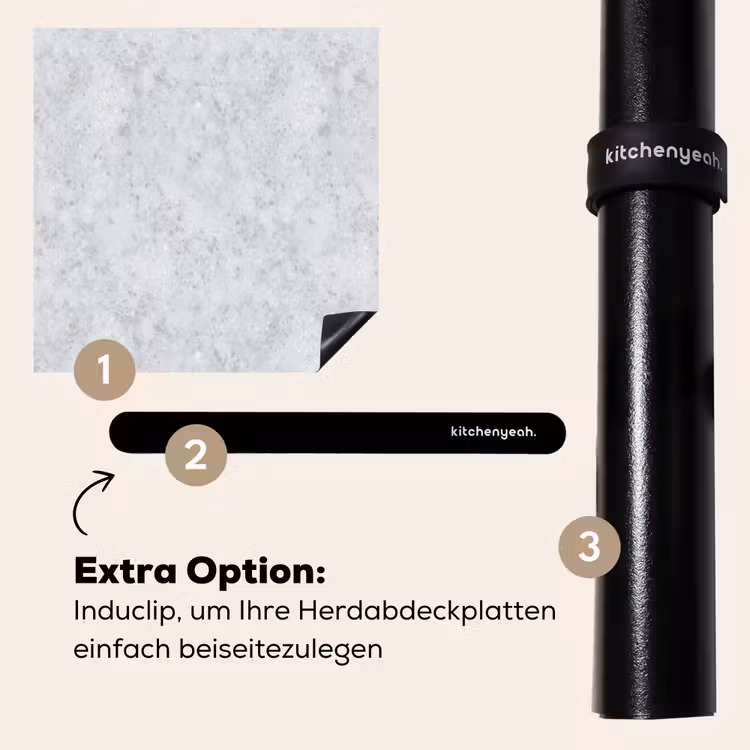 Herdabdeckplatte - Grau - Terrazzo-Effekt - Beton — 8