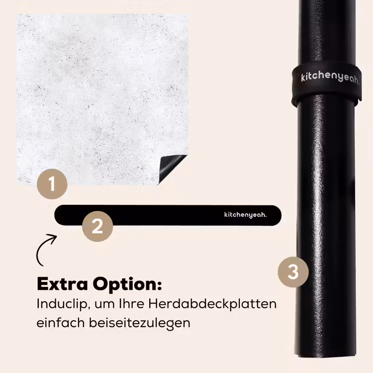 Herdabdeckplatte - Hellgrau - Betonstruktur - Dezent — 8