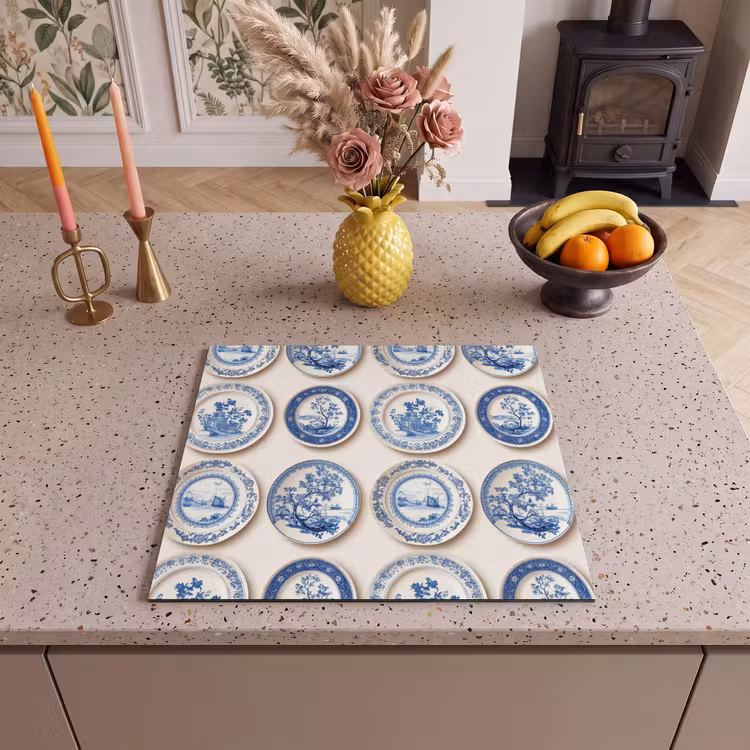 Herdabdeckplatte - Schilder - Bäume - Pflanzen - Blau — 3