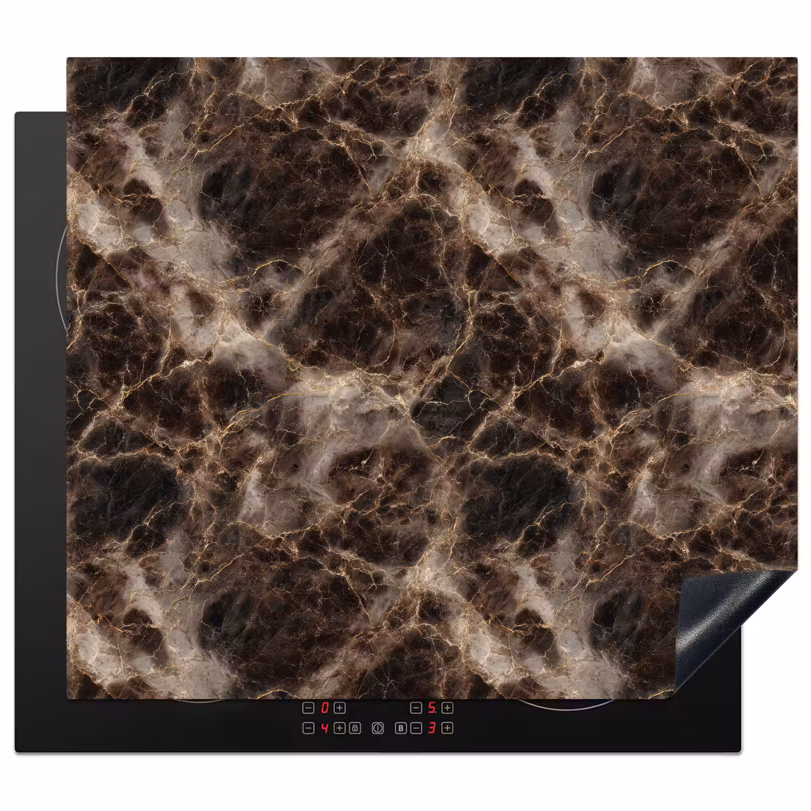 Herdabdeckplatte - Braun - Gold - Marmor — 1