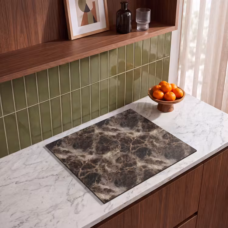 Herdabdeckplatte - Braun - Gold - Marmor — 4
