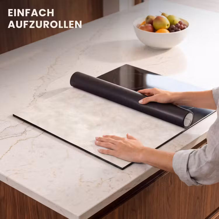 Herdabdeckplatte - Cremebeige - Marmor - Adern — 7