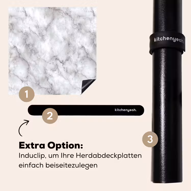 Herdabdeckplatte - Grau - Marmor - Klassisch - Adern — 8