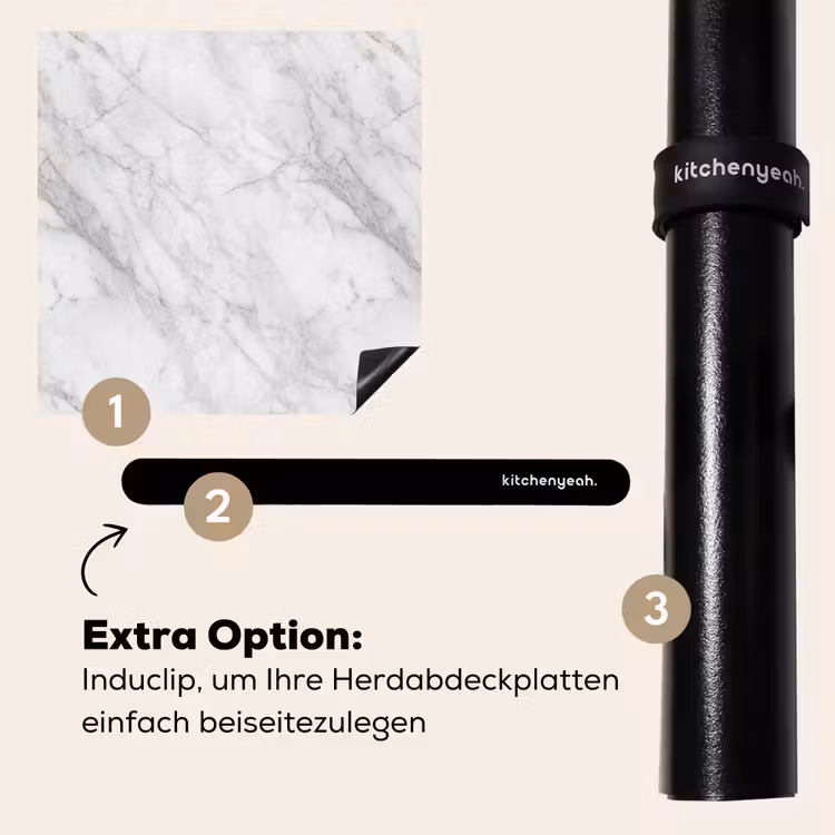 Herdabdeckplatte - Klassisch - Marmor - Grau — 8