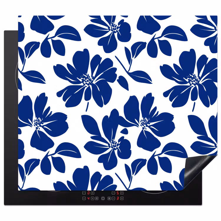 Herdabdeckplatte - Floral - Modern - Blau — 1