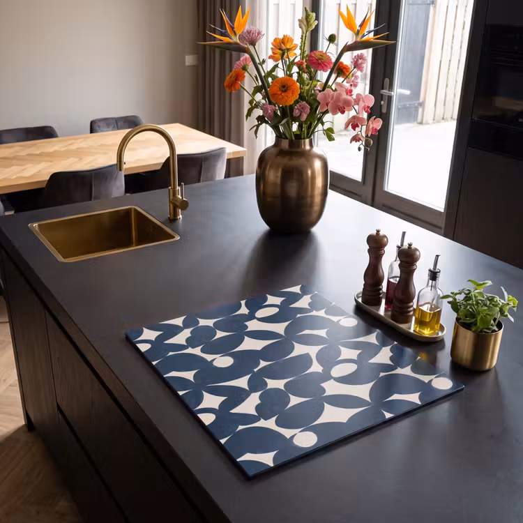 Herdabdeckplatte - Modern - Geometrisch - Blau — 2