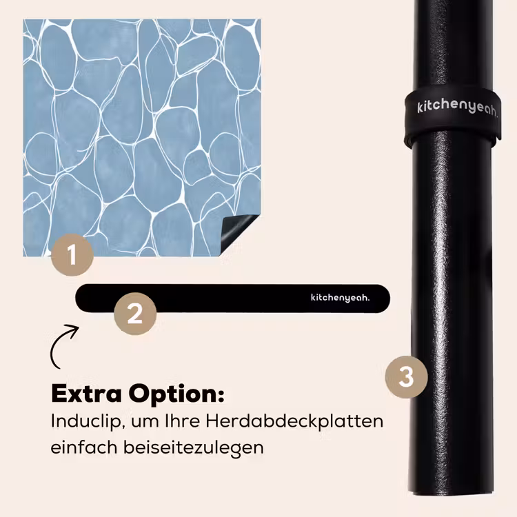 Herdabdeckplatte - Organisch - Muster - Blau — 8