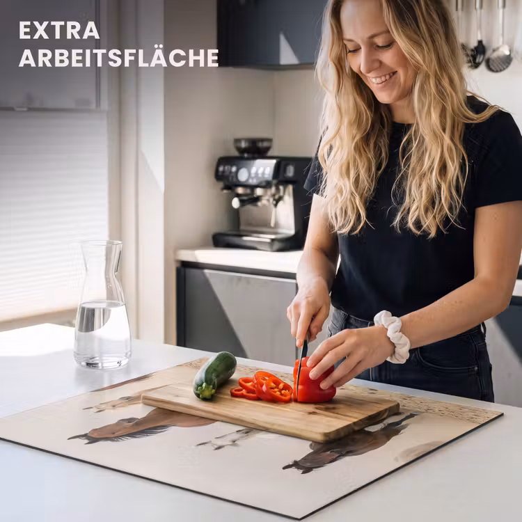 Herdabdeckplatte - Pferdeherde - Staubwolke - Braun - Schwarz — 5