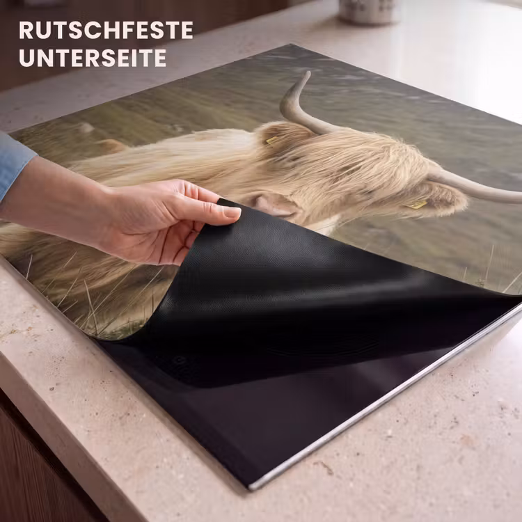 Herdabdeckplatte - Schottischer Hochländer - Bergen - Grasfeld — 6