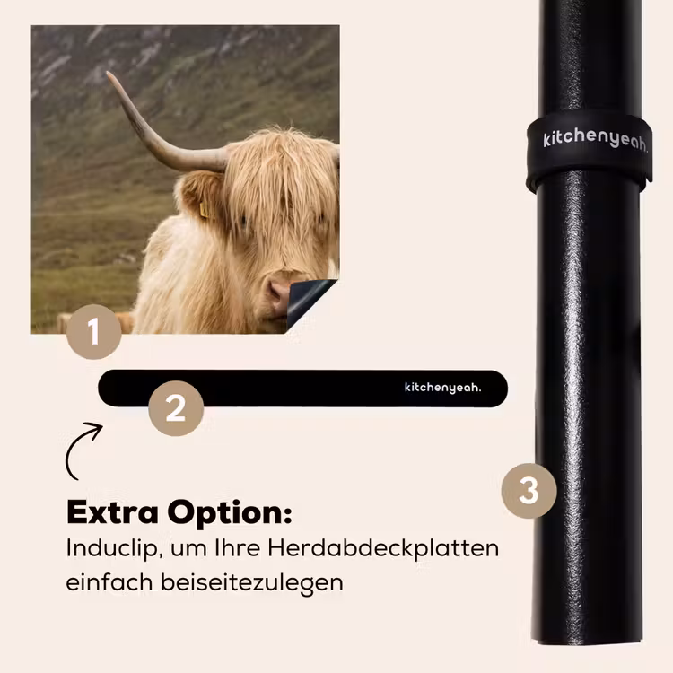 Herdabdeckplatte - Schottischer Hochländer - Bergen - Grasfeld — 8