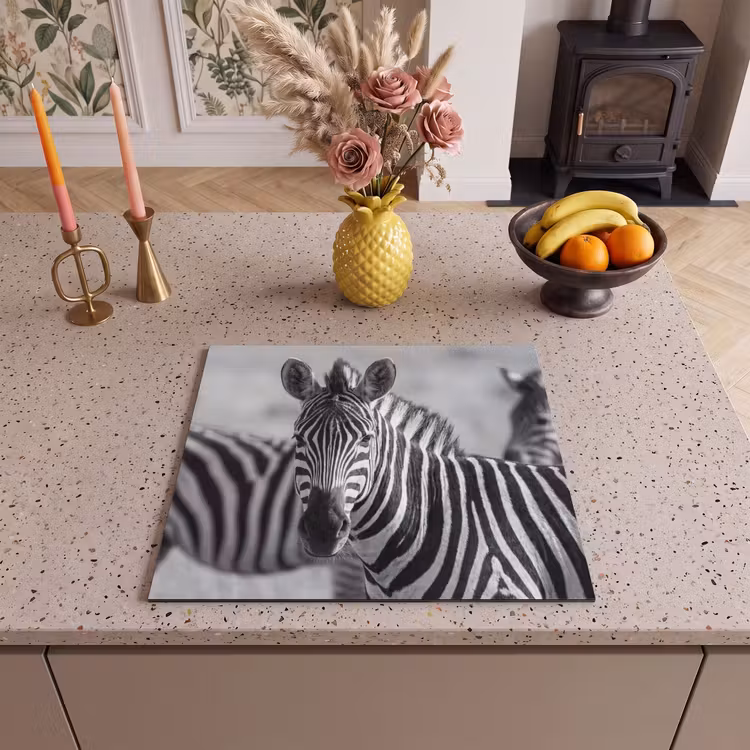 Herdabdeckplatte - Zebras - Schwarz - Weiß — 3