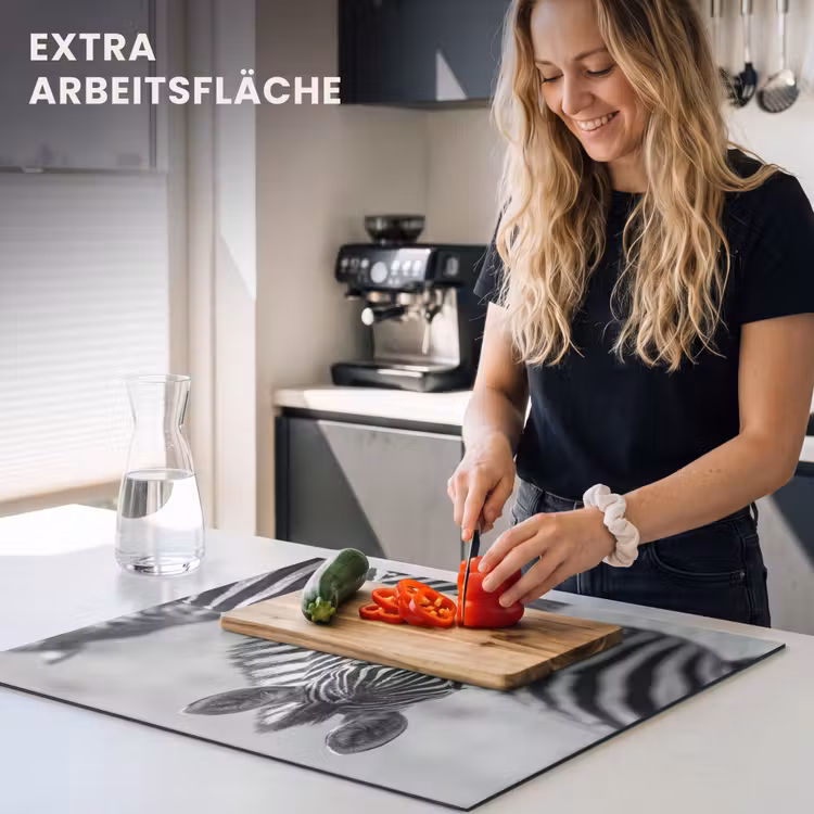 Herdabdeckplatte - Zebras - Schwarz - Weiß — 5