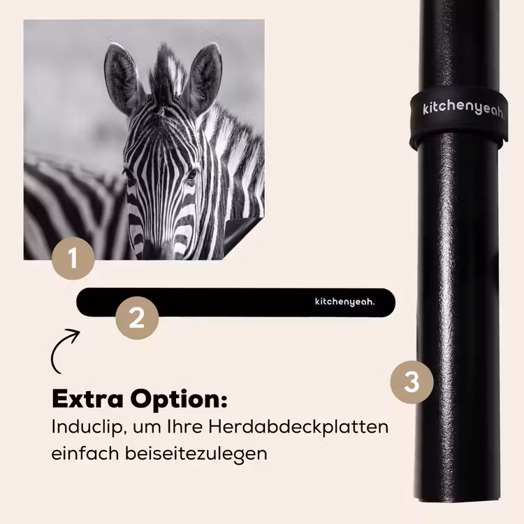 Herdabdeckplatte - Zebras - Schwarz - Weiß — 8
