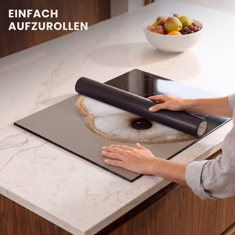Herdabdeckplatte - Eule - Braun - Weiß — 7
