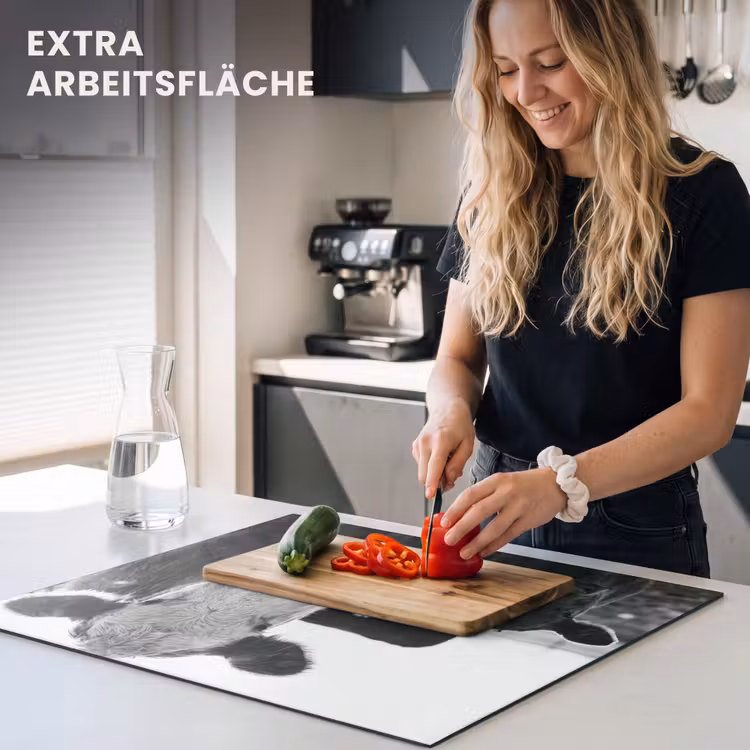 Herdabdeckplatte - Kühe - Schwarz und weiß — 5