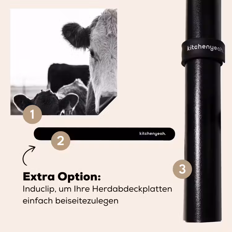 Herdabdeckplatte - Kühe - Schwarz und weiß — 8