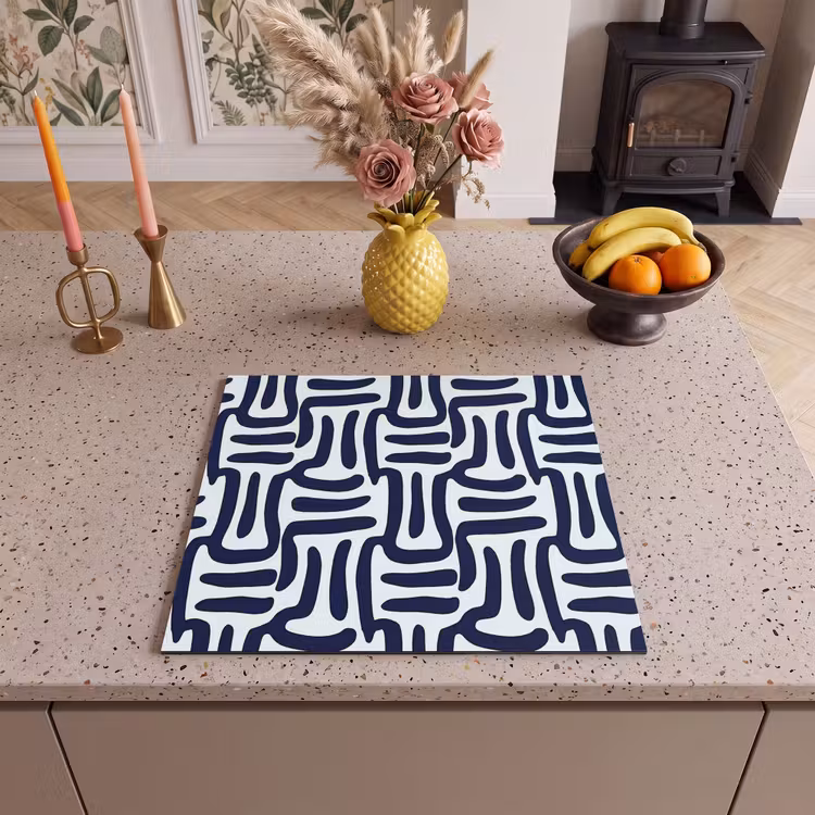Herdabdeckplatte - Abstrakt - Modern - Blau — 3