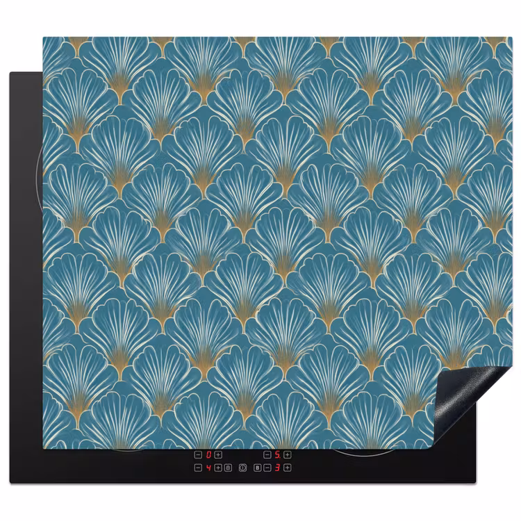 Herdabdeckplatte - Symmetrisch - Muster - Blau — 1