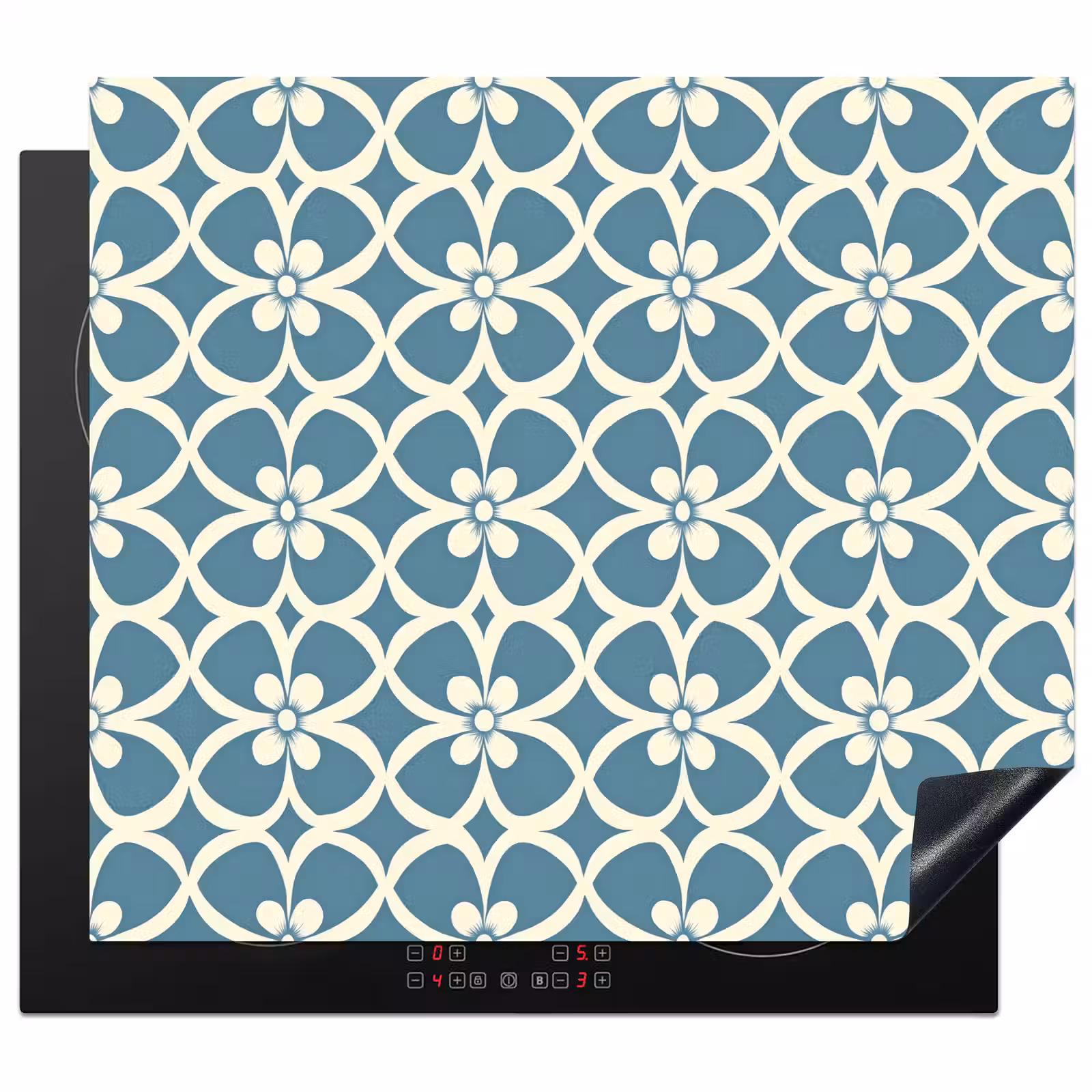 Herdabdeckplatte - Muster - Symmetrisch - Blau — 1
