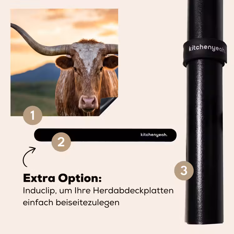 Herdabdeckplatte - Longhorn - Landschaft - Sonnenuntergang — 8