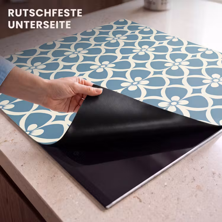Herdabdeckplatte - Muster - Symmetrisch - Blau — 6
