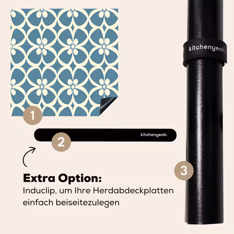 Herdabdeckplatte - Muster - Symmetrisch - Blau — 8