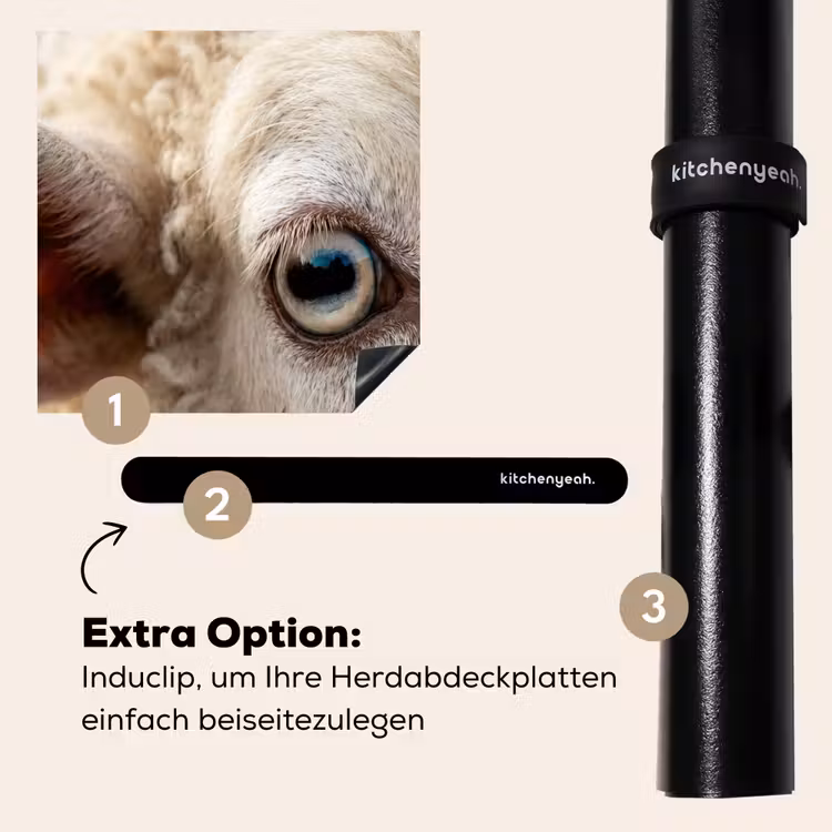 Herdabdeckplatte - Schaf - Auge - Weiß — 8
