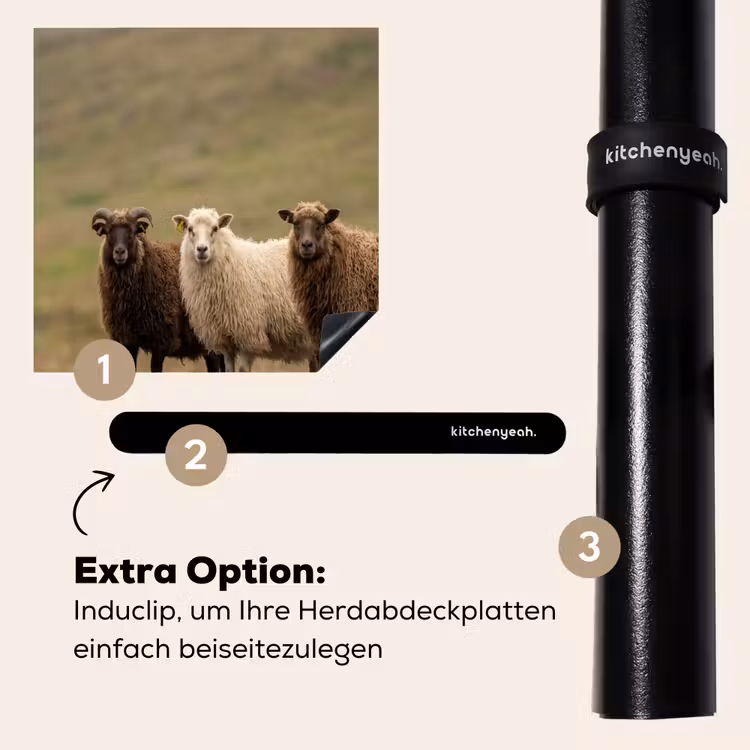 Herdabdeckplatte - Schafe - Braun - Weiß - Schotterweg — 8