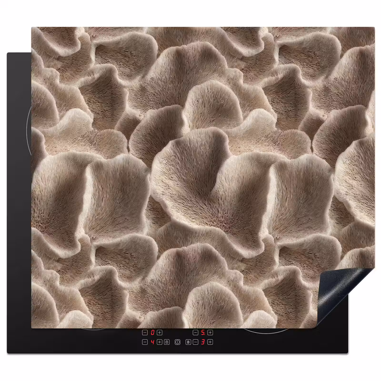 Herdabdeckplatte - Fächerform - Beige - Faserstruktur — 1