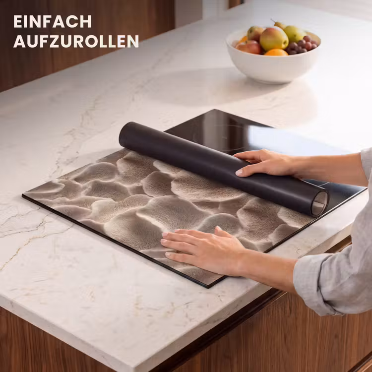 Herdabdeckplatte - Fächerform - Beige - Faserstruktur — 7
