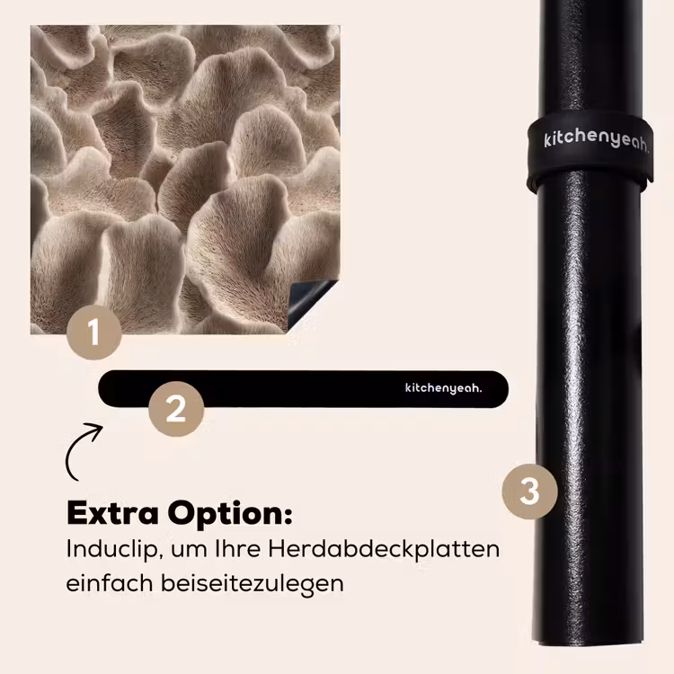 Herdabdeckplatte - Fächerform - Beige - Faserstruktur — 8