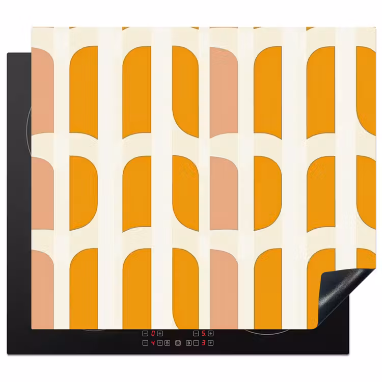 Herdabdeckplatte - Geometrisch - Muster - Gelb - Rosa — 1