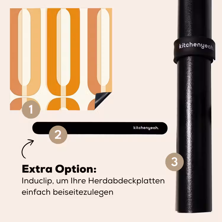 Herdabdeckplatte - U-förmig - Retro - Orange — 8
