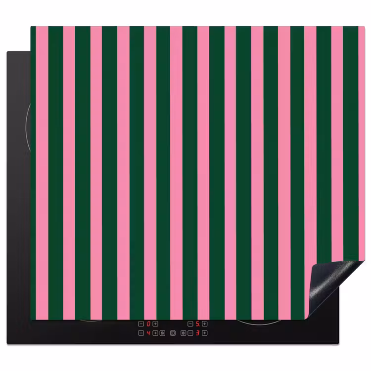 Herdabdeckplatte - Vertikale Streifen - Grün - Rosa — 1