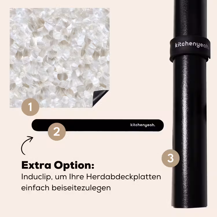 Herdabdeckplatte - Weiß - Pinselstriche - Relief-Effekt — 8