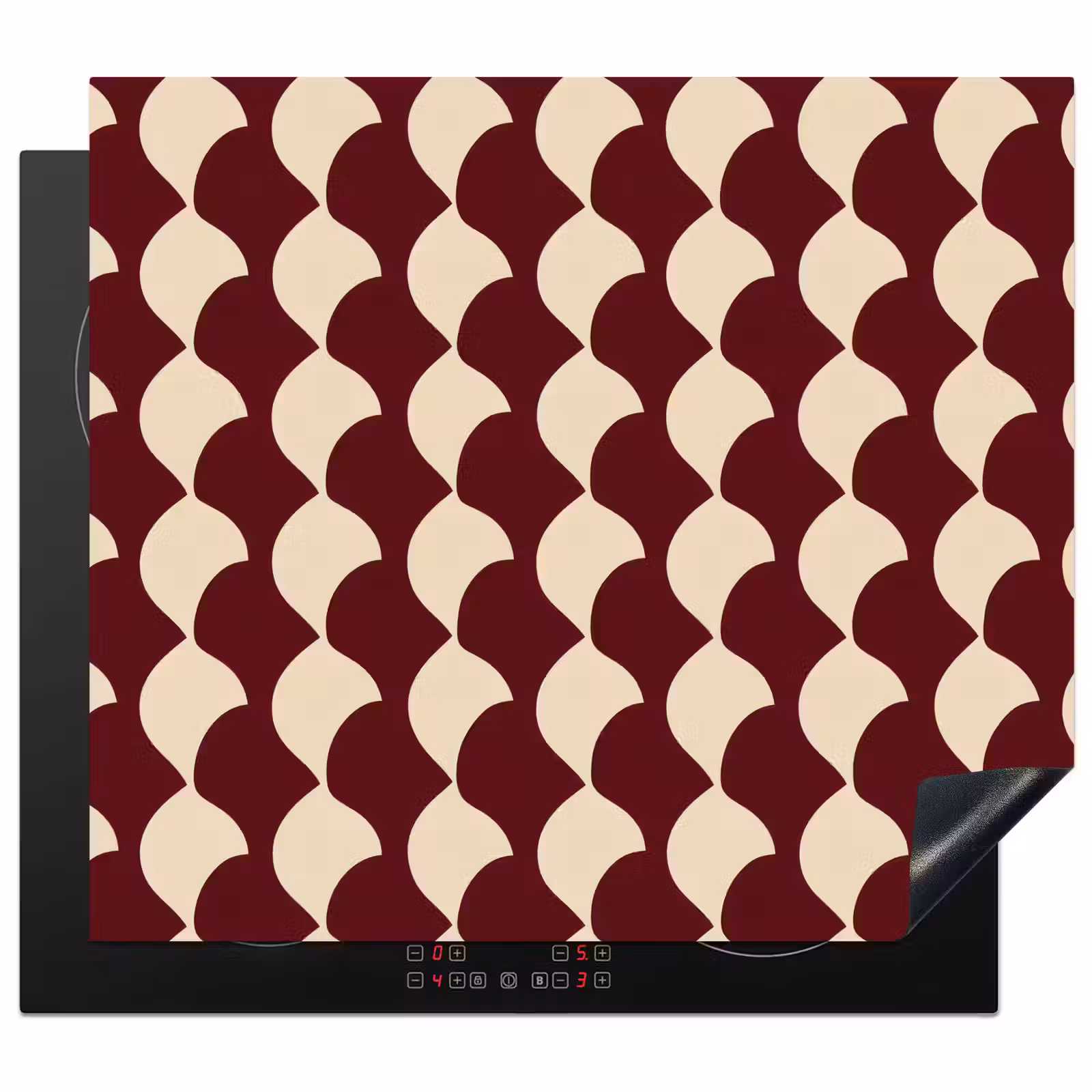 Herdabdeckplatte - Rot - Kachelmuster - Creme — 1