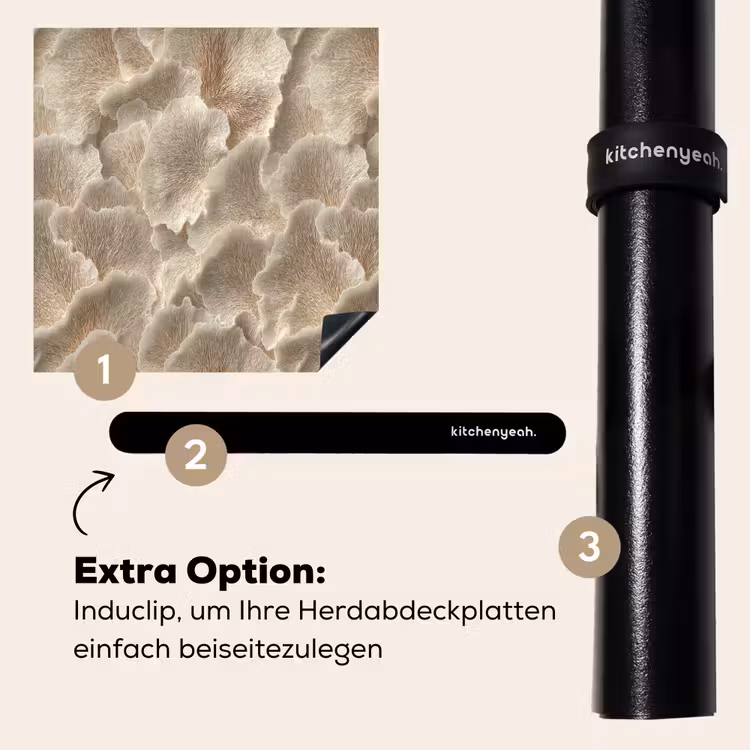 Herdabdeckplatte - Fächertexturen - Beige - Fasertextur — 8