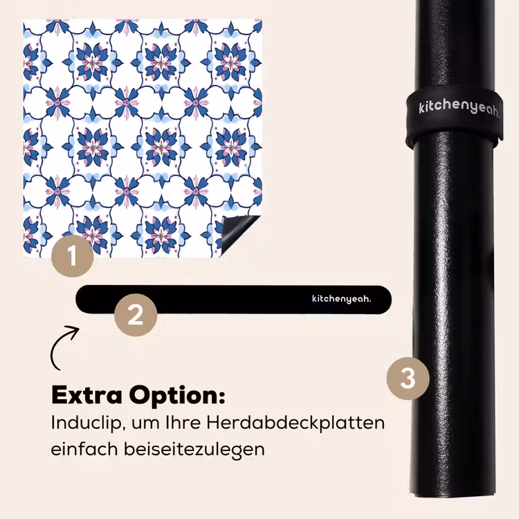 Herdabdeckplatte - Modern - Muster - Blau - Rosa — 8